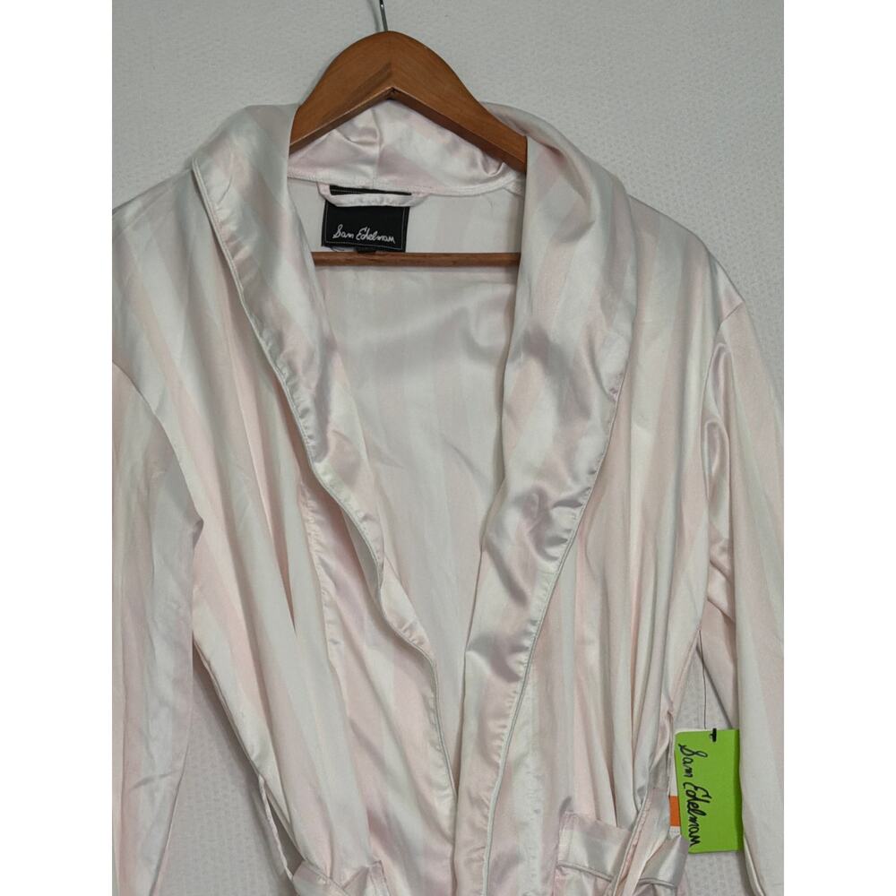 Sam Edelman Small Pink White Stripe Smoking Jacket Belted NWT‎ - Picture 2 of 7